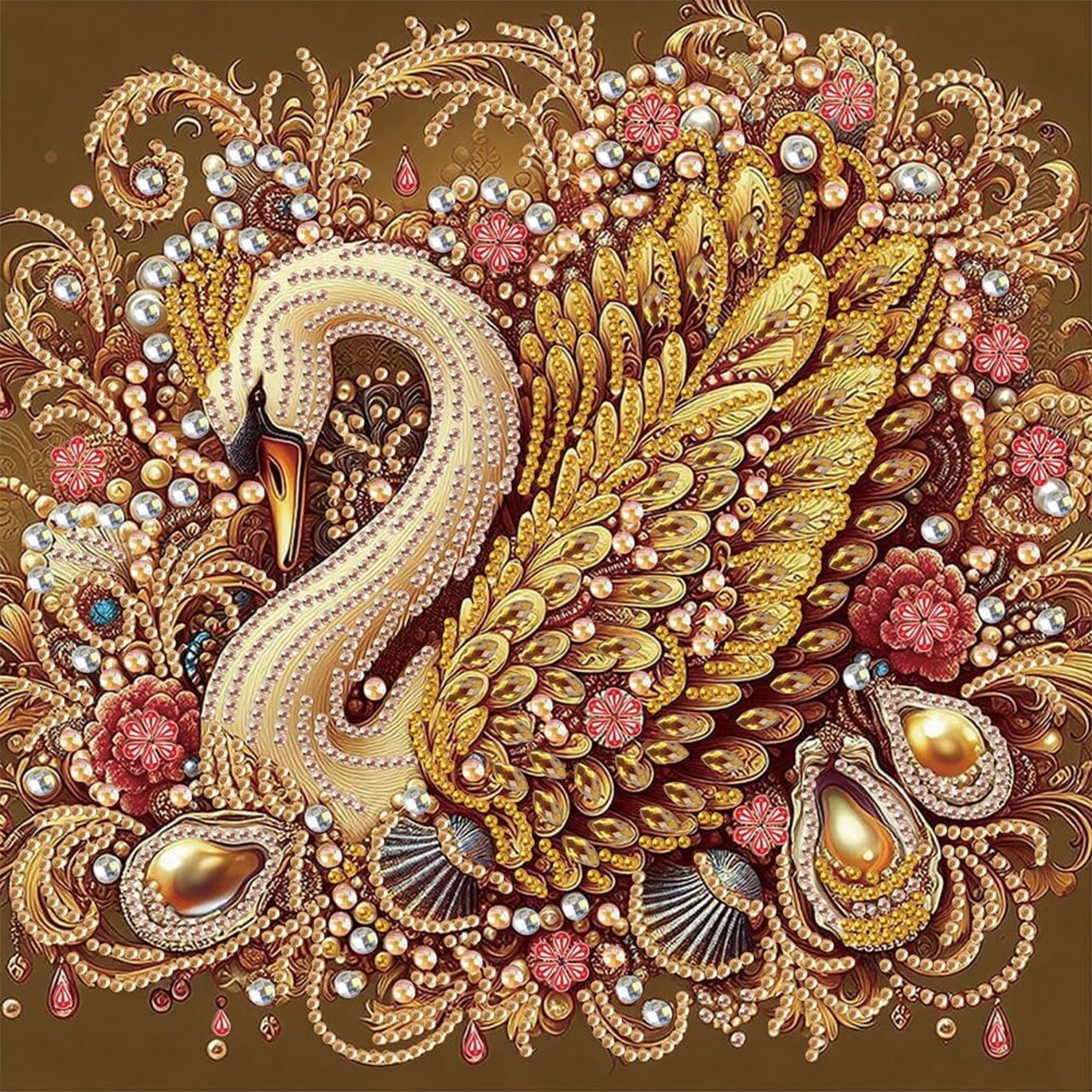 Diamond Painting Kits for Adults Swan, 5D Special Shape Diamond Art Kits for Beginners, Crystal Rhinestones Diamond Painting for Home Wall Decoration Gift 12×12inch, Animal